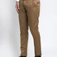 Jainish Men's Brown Tapered Fit Formal Trousers | Swadesiicart