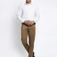 Jainish Men's Brown Tapered Fit Formal Trousers | Swadesiicart