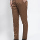 Jainish Men's Brown Tapered Fit Formal Trousers | Swadesiicart
