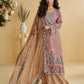 Aarshi Fashions Peach Heavy Crepe Digital Print Palazzo Suits