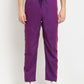 Jainish Men's Solid Cotton Track Pants - Purple - Swadesiicart