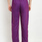 Jainish Men's Solid Cotton Track Pants - Purple - Swadesiicart