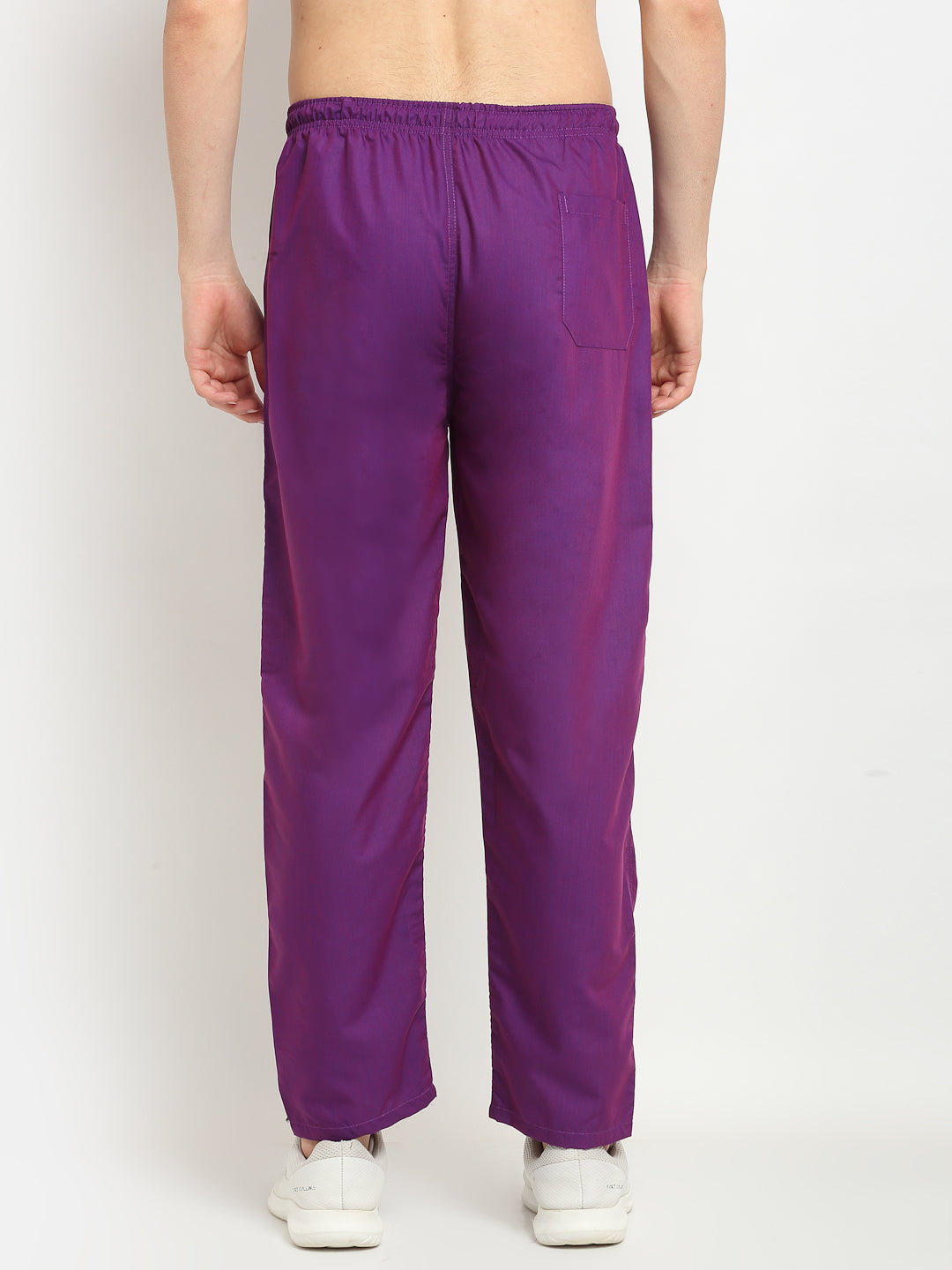 Jainish Men's Solid Cotton Track Pants - Purple - Swadesiicart