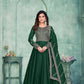Anaita Green Embroidered Art Silk Anarkali Suit