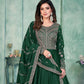 Anaita Green Embroidered Art Silk Anarkali Suit