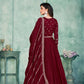 Anaita Maroon Embroidered Art Silk Anarkali Suit