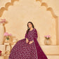 Anaita Purple Embroidered Faux Georgette Anarkali Suit