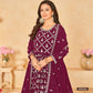 Anaita Purple Embroidered Faux Georgette Anarkali Suit