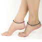 Priyaasi Women Black Beads Silver Plated Traditional Anklets - Limited Time Offer - Swadesiicart