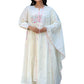 The52 White Women's Beautiful Cotton Fabric Thread Work Straight Kurta Pant and Dupatta Set - Swadesiicart