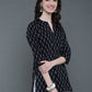 Antaran Black Pure Cotton Geometric Printed Tunic - Swadesiicart