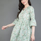 Antaran Green Pure Cotton Printed Tunic - Swadesiicart