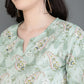 Antaran Green Pure Cotton Printed Tunic - Swadesiicart