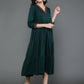 Antaran Dark Green Rayon Embroidered Dress - Swadesiicart