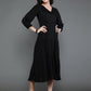 Antaran Black Rayon Flared Solid Black Dress - Swadesiicart