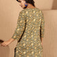 Antaran Green Pure Cotton Embroidered Tunic - Swadesiicart