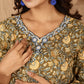 Antaran Green Pure Cotton Embroidered Tunic - Swadesiicart