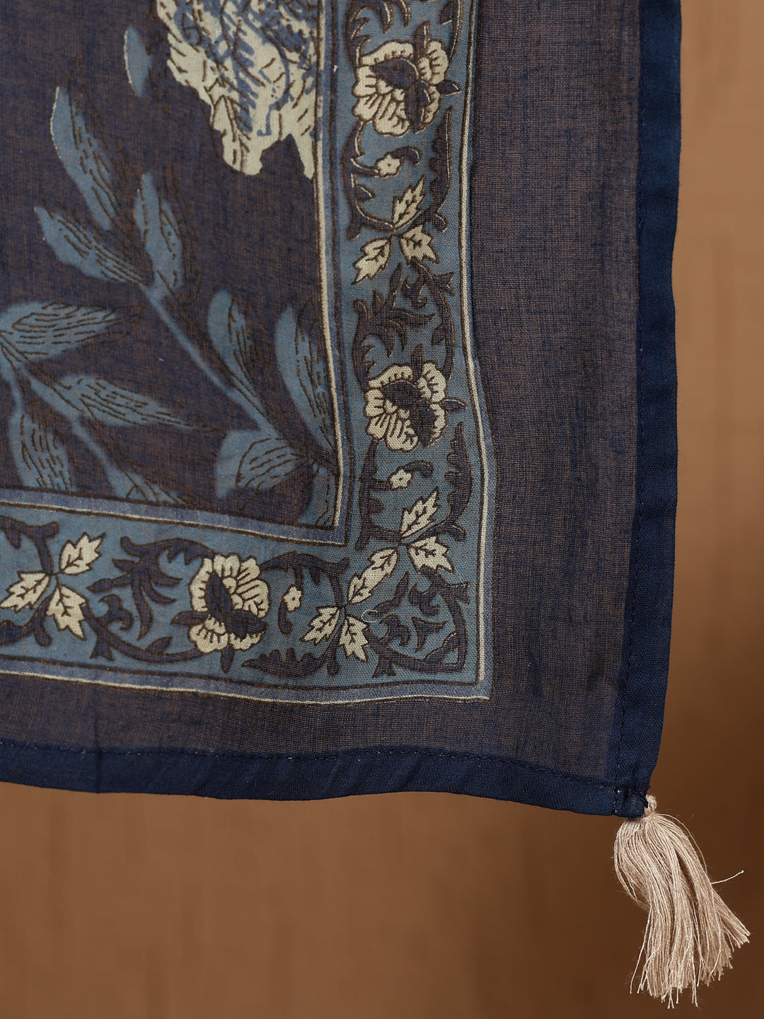 Antaran Blue Pure Cotton Embellished Kurta Pant & Dupatta Set - Swadesiicart