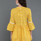 Antaran Yellow Pure Cotton Printed Tunic With Button Detail On Back - Swadesiicart
