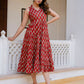Antaran Maroon Pure Cotton Tiered Printed Dress - Swadesiicart