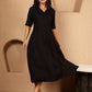 Antaran Black Rayon Solid Black Dress - Swadesiicart