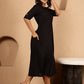 Antaran Black Rayon Solid Black Dress - Swadesiicart