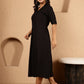 Antaran Black Rayon Solid Black Dress - Swadesiicart