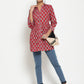 Antaran Maroon Pure Cotton Printed Tunic - Swadesiicart