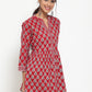 Antaran Maroon Pure Cotton Printed Tunic - Swadesiicart