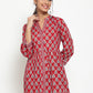 Antaran Maroon Pure Cotton Printed Tunic - Swadesiicart