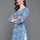 Antaran Blue Pure Cotton Printed Tunic - Swadesiicart