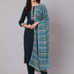 Antaran Blue Rayon Embroidered Kurta Pant Dupatta Set - Swadesiicart