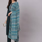 Antaran Blue Rayon Embroidered Kurta Pant Dupatta Set - Swadesiicart