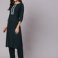 Antaran Blue Rayon Embroidered Kurta Pant Dupatta Set - Swadesiicart