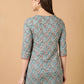 Antaran Blue Pure Cotton Embroidered Tunic - Swadesiicart