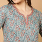Antaran Blue Pure Cotton Embroidered Tunic - Swadesiicart