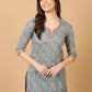 Antaran Blue Pure Cotton Embroidered Tunic - Swadesiicart