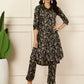 Antaran Black Pure Cotton Printed Co Ord Set - Swadesiicart