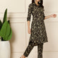 Antaran Black Pure Cotton Printed Co Ord Set - Swadesiicart