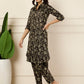 Antaran Black Pure Cotton Printed Co Ord Set - Swadesiicart