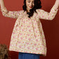Antaran Peach Pure Cotton Printed Top - Swadesiicart