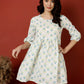 Antaran White Pure Cotton Printed Tunic - Swadesiicart