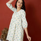 Antaran White Pure Cotton Printed Tunic - Swadesiicart