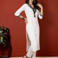 Antaran White Cotton Embroidered Kurta Pant Set - Swadesiicart