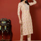 Antaran Peach Pure Cotton Embroidered Kurta Pant Set - Swadesiicart