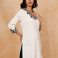 Antaran White Pure Cotton Embroidered Tunic - Swadesiicart