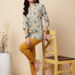 Antaran Blue Pure Cotton Printed Tunic - Swadesiicart