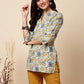 Antaran Blue Pure Cotton Printed Tunic - Swadesiicart