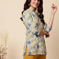Antaran Blue Pure Cotton Printed Tunic - Swadesiicart