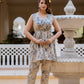 Antaran Beige Pure Cotton Marble Printed Co Ord Set With Tie On Waist - Swadesiicart